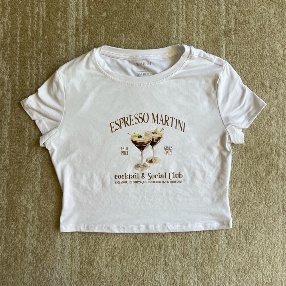 SHEIN White Espresso Martini Tee